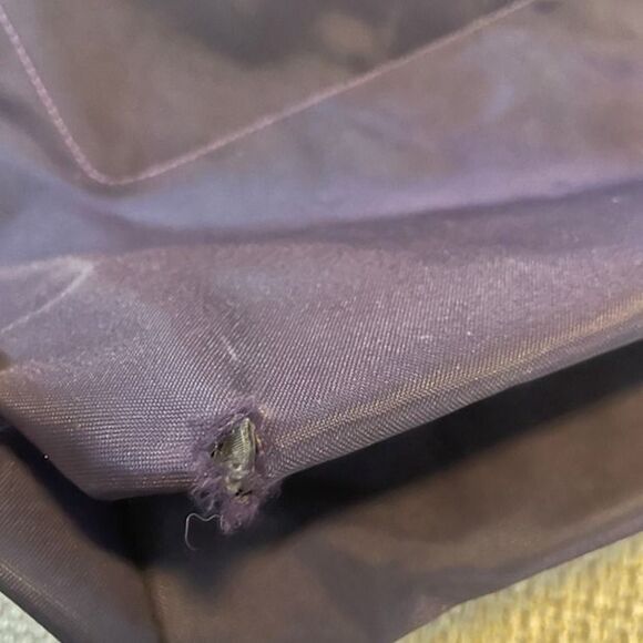 Longchamp Le Pliage Large Tote Bag Purple Amethyst Nylon Leather Trim 18”x11”x8” - Picture 5 of 6